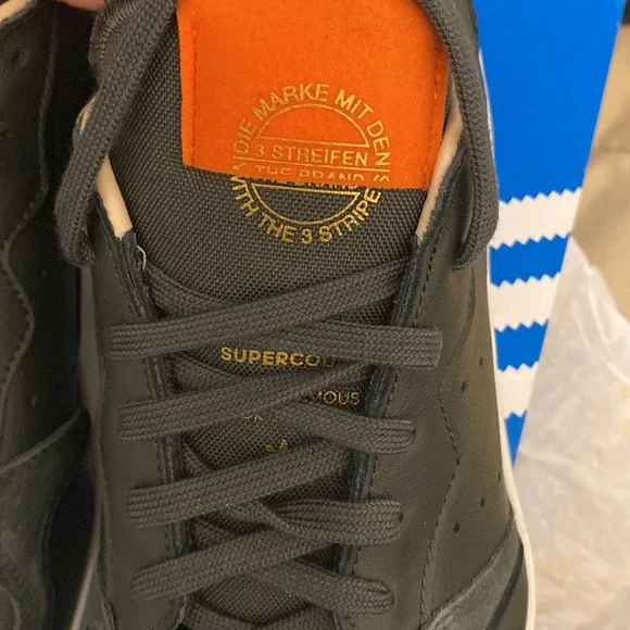 Adidas Supercourt Legend Earth Dark Green Orange EF9182 Tennis Sneaker - Picture 6 of 15